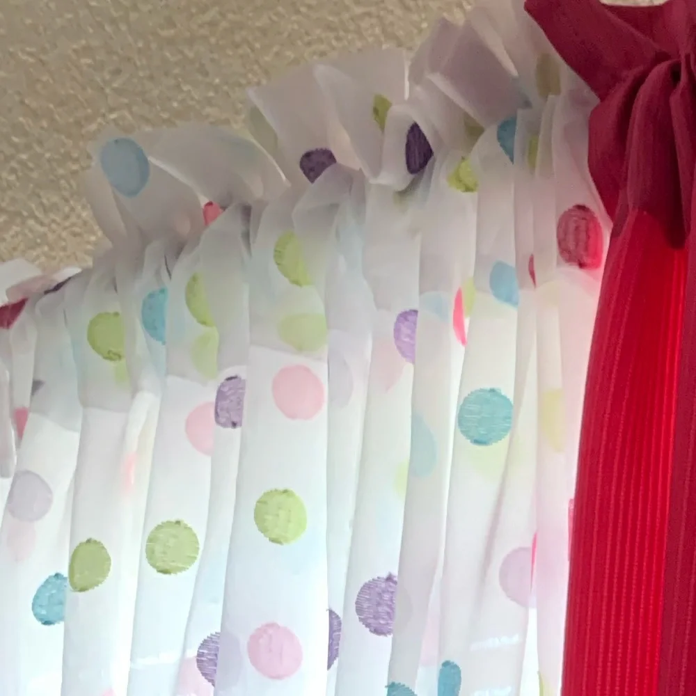 Multi Color Polka Dot Chiffon Window curtains